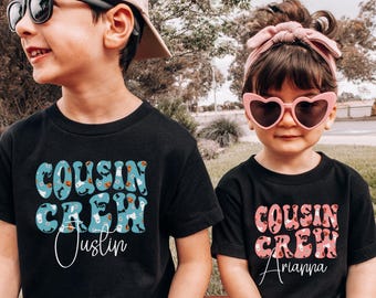 Personalized Halloween Cousin Crew Kids Shirt Custom Matching Trick or Treat Shirt Big Cousin Tee New Cousin Bodysuit Toddler Cousin Shirts