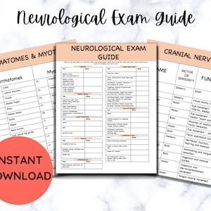 Neurologische Untersuchungsführer, Spickzettel für Physiotherapie, neue Kolleginnen und Kollegen, Ergotherapie, Pflege, Lernführer