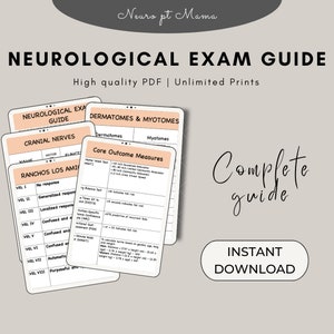 Neurological exam guide, Physical Therapy Cheat sheet, New Grads, Occupational Therapy, Nursing, Study guide, pdf