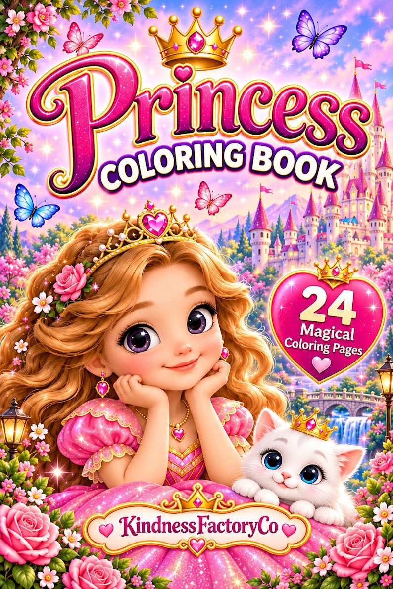 Princess Coloring Book for Girls Ages 4-8 | 24 Magical Princess ...