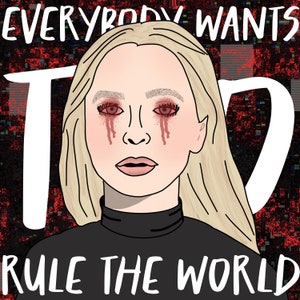 GLANZENDE STICKER: Mr. Robot - Angela Moss &quot;Iedereen wil de wereld regeren&quot; Vinyl Sticker