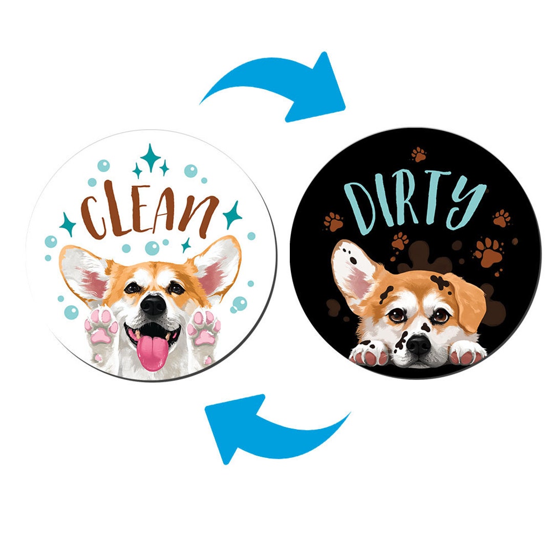 Dishwasher Clean & Dirty Magnet, Flip Sign Double-sided for Kitchen ...