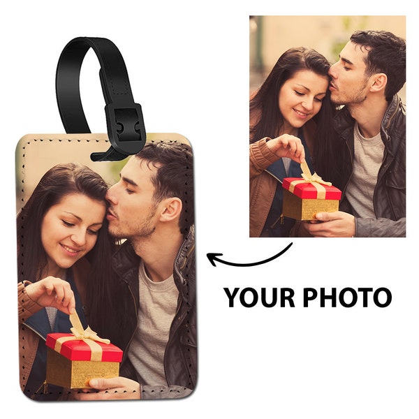 Custom Photo Luggage Tag, Personalized Picture Travel Luggage Suitcase Tag Bag Tag