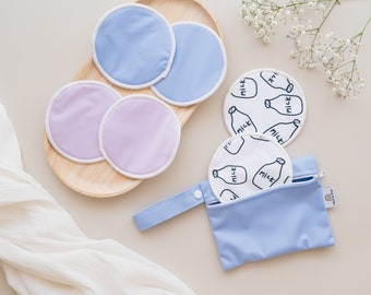 Reusable Nursing Pads, Set of 3 Breast Pads & Wet Bag, New Mum Gift, Baby Shower Gift, Breastfeeding Essentials, New Mum Essentials