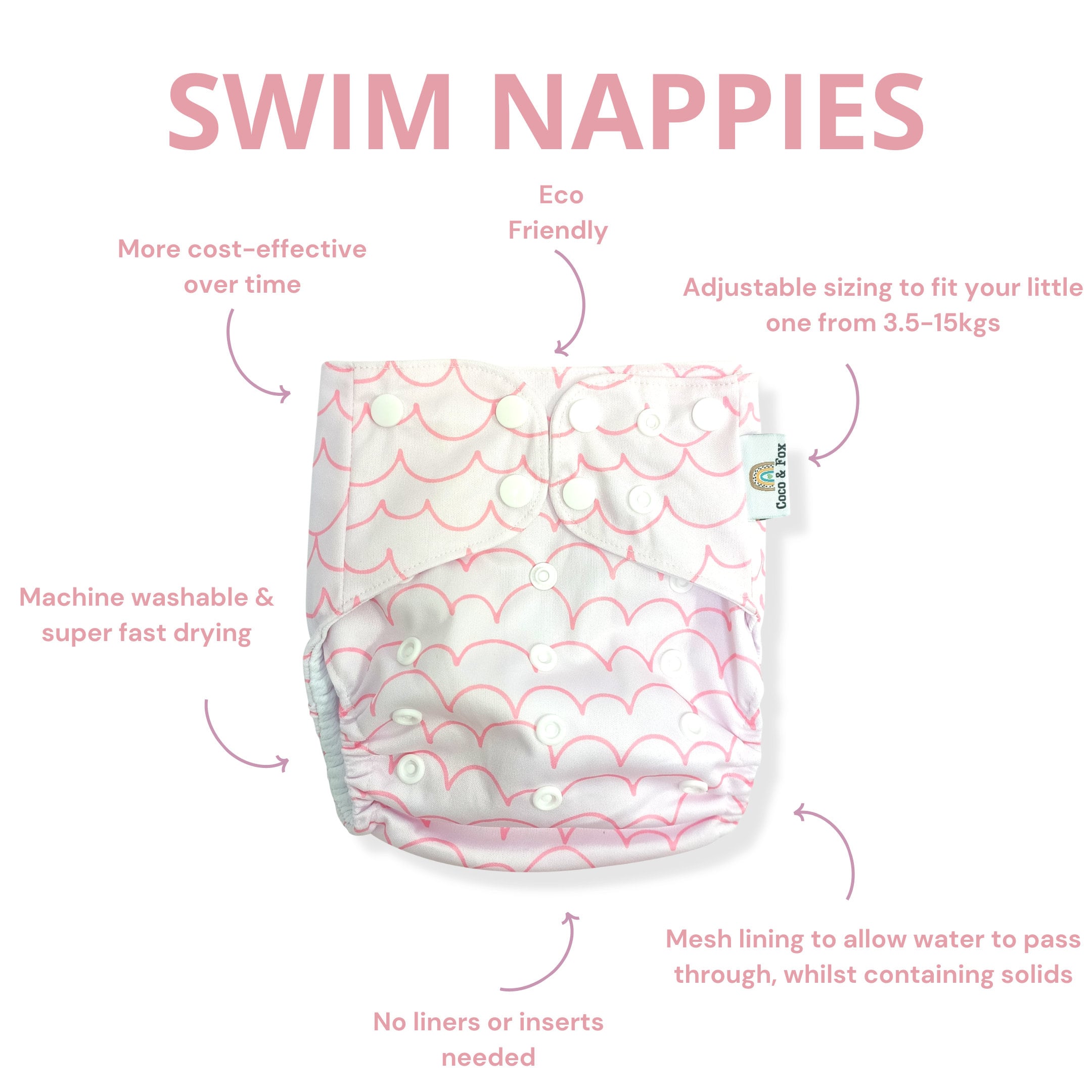 Baby/Toddler Reusable Swim Nappy / Diaper - Mon Repos Turtles