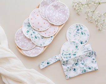 Reusable Nursing Pads, Set of 5 Breast Pads & Wet Bag, New Mum Gift, Baby Shower Gift, Breastfeeding Essentials, New Mum Essentials