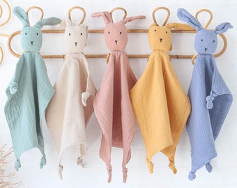 Muslin Bunny Comforter for babies, new baby gift, baby shower gift