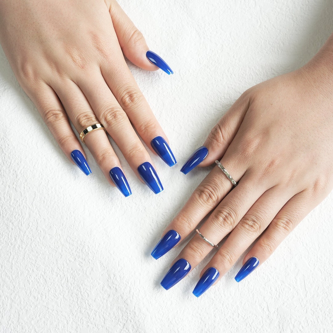 Press Ons Fake Nails Medium Oval Coffin Nails Full Cover Acrylic Nails