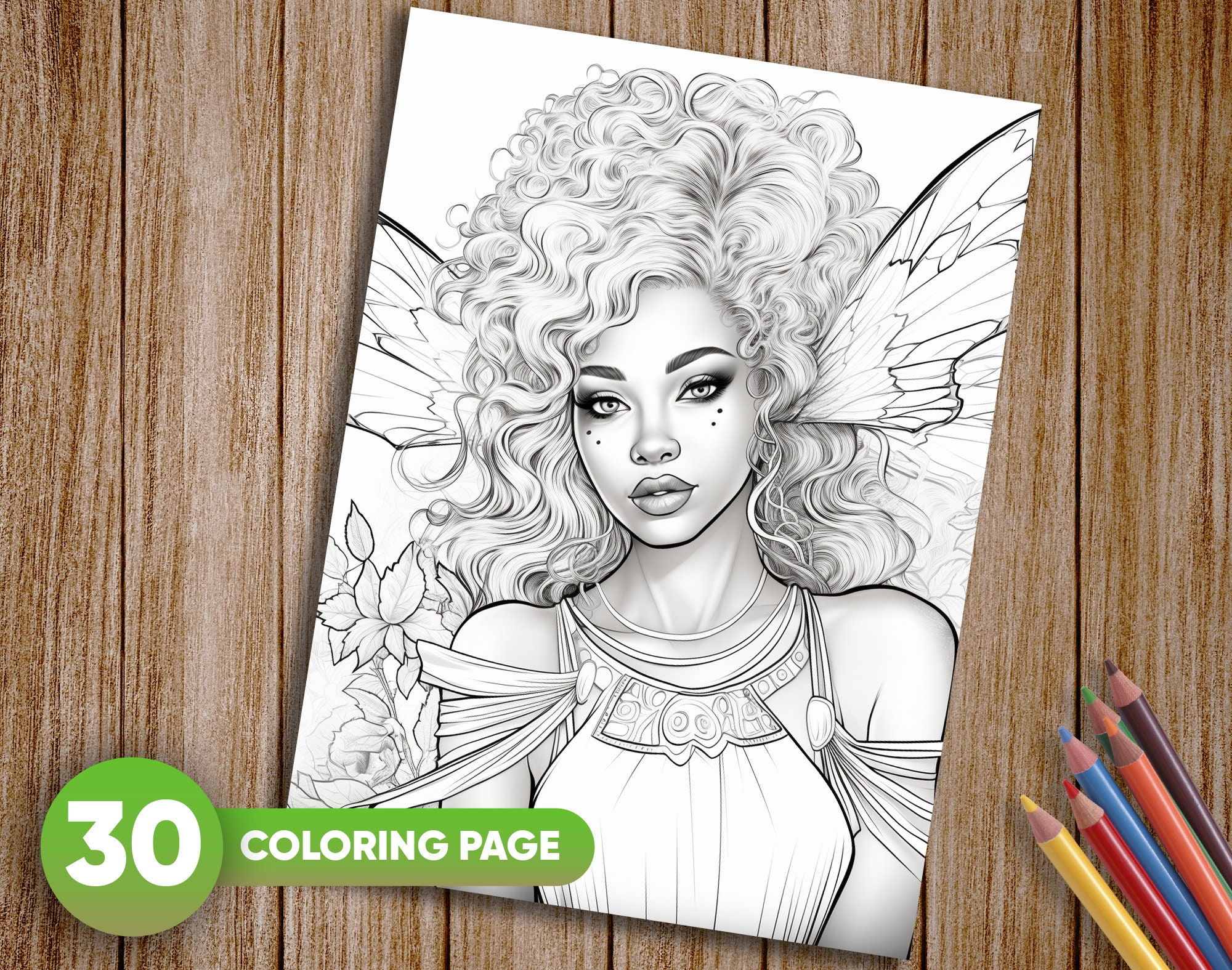30 Beautiful Fairy Black Women Coloring Pages Printable - Etsy
