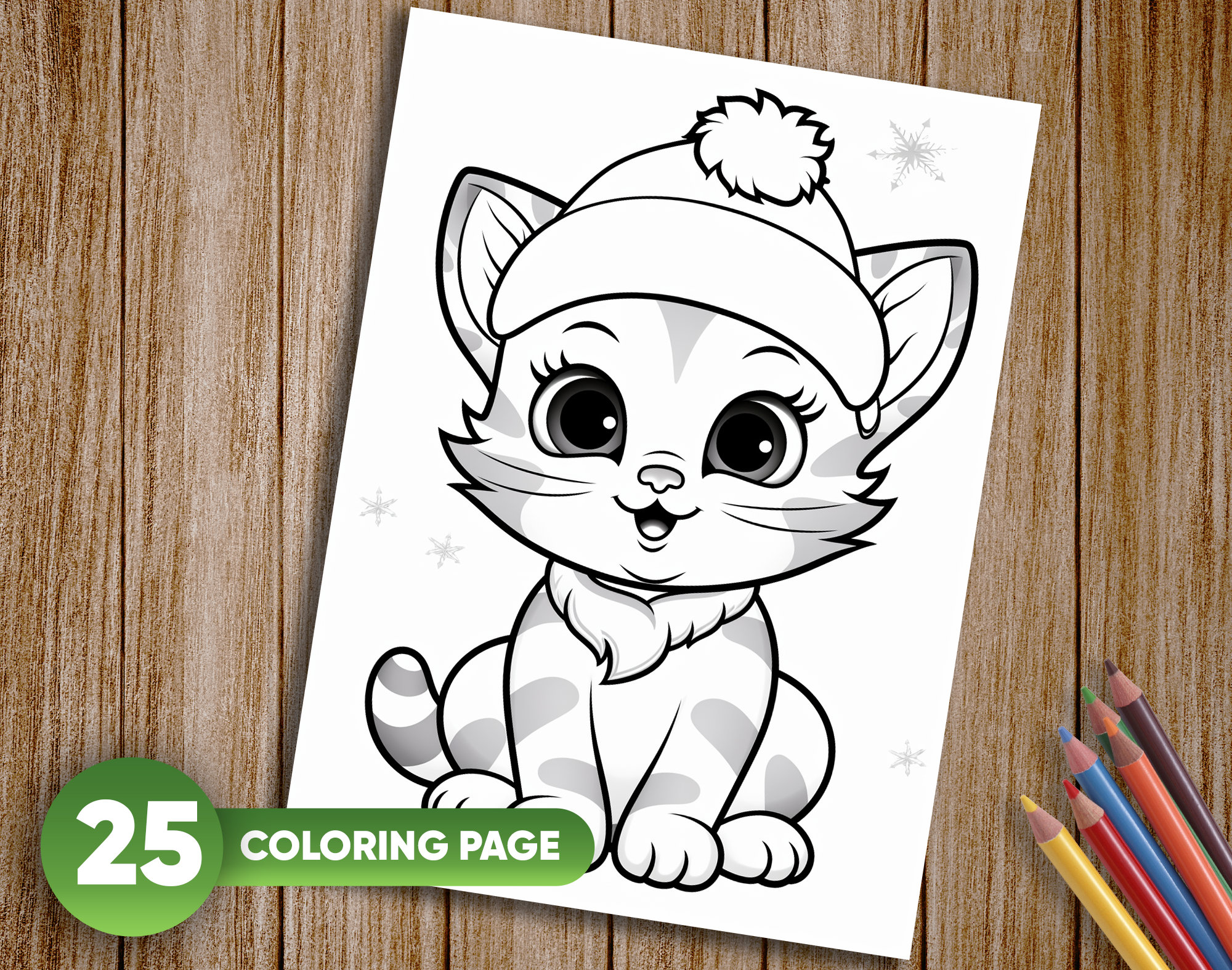 25 Christmas for Preschool Kids, Grayscale Coloring Pages, in JPG/PDF ...