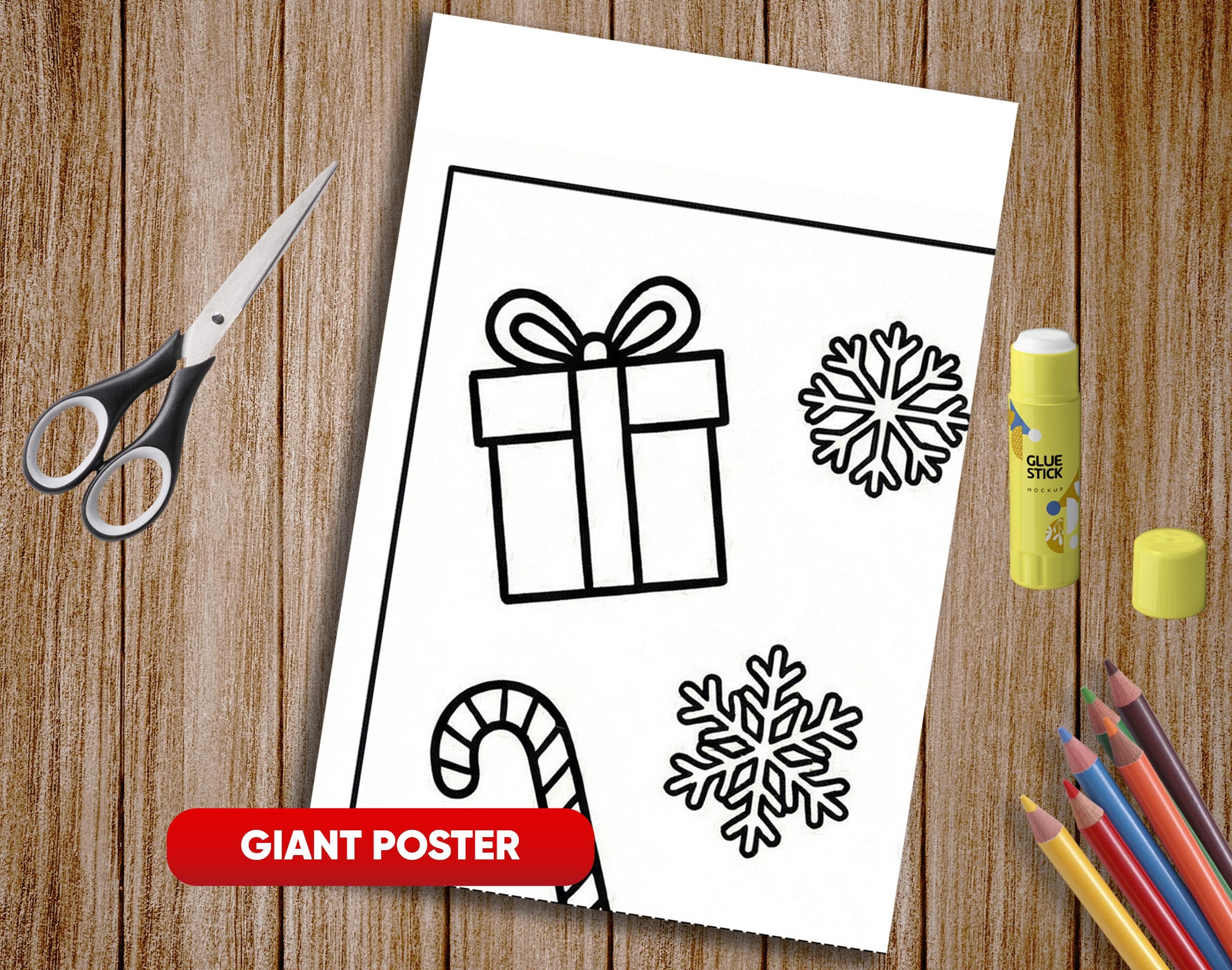 Giant Nutcracker Coloring Poster – Printable Holiday Family Activity ...