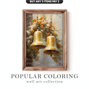 Christmas Bell Portrait Wall Art Christmas Sketch Outdoor Holiday Decor Rural Barn Art Digital Download Printable Wall Art