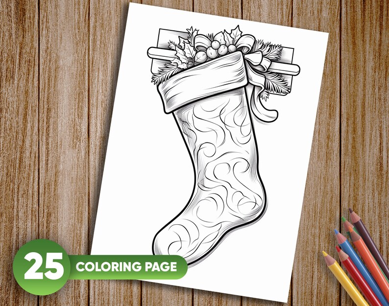 25 Christmas for Preschool Kids, Grayscale Coloring Pages, in JPG/PDF ...