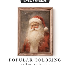 Santa Portrait Vintage Christmas Wall Art Printable Christmas Santa Christmas Decor Rustic Winter Christmas Art Seasonal Holiday Digital Art
