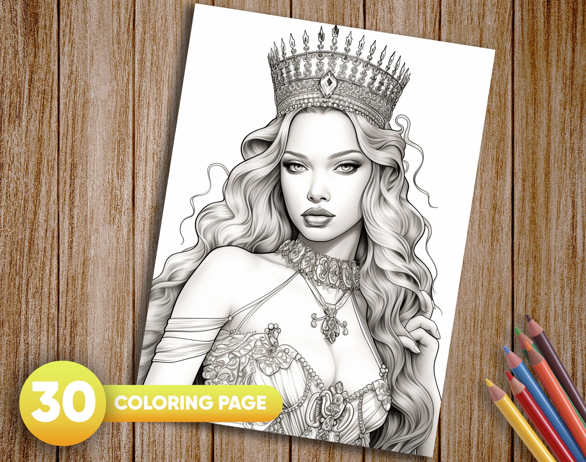30 Queen Coloring Pages Printable Adult Coloring Pages - Etsy