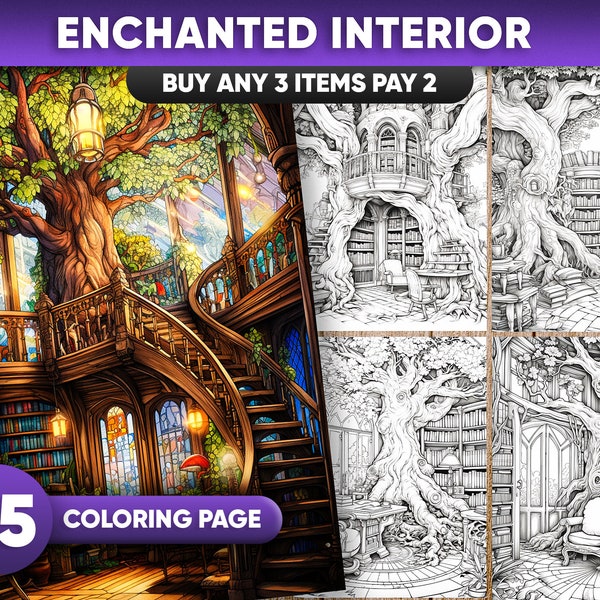 House Interior Coloring Page - Etsy