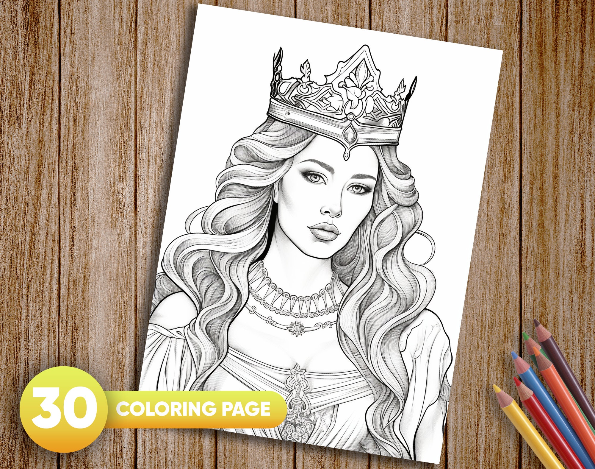 30 Queen Coloring Pages Printable Adult Coloring Pages - Etsy
