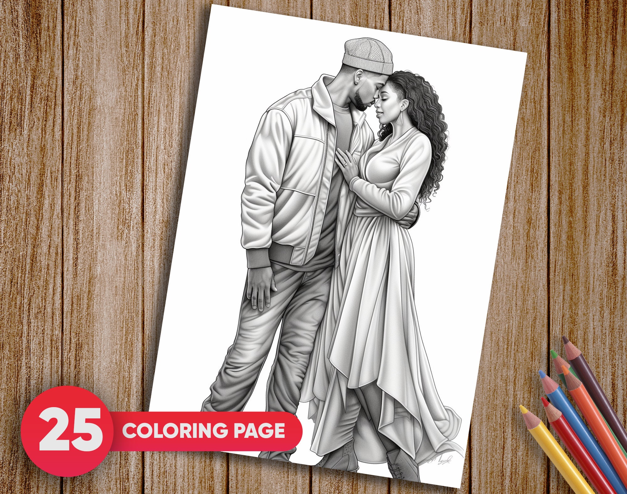 25 Fall in Love Black Couple Coloring - Il Fullxfull.5192833630 5pl8 