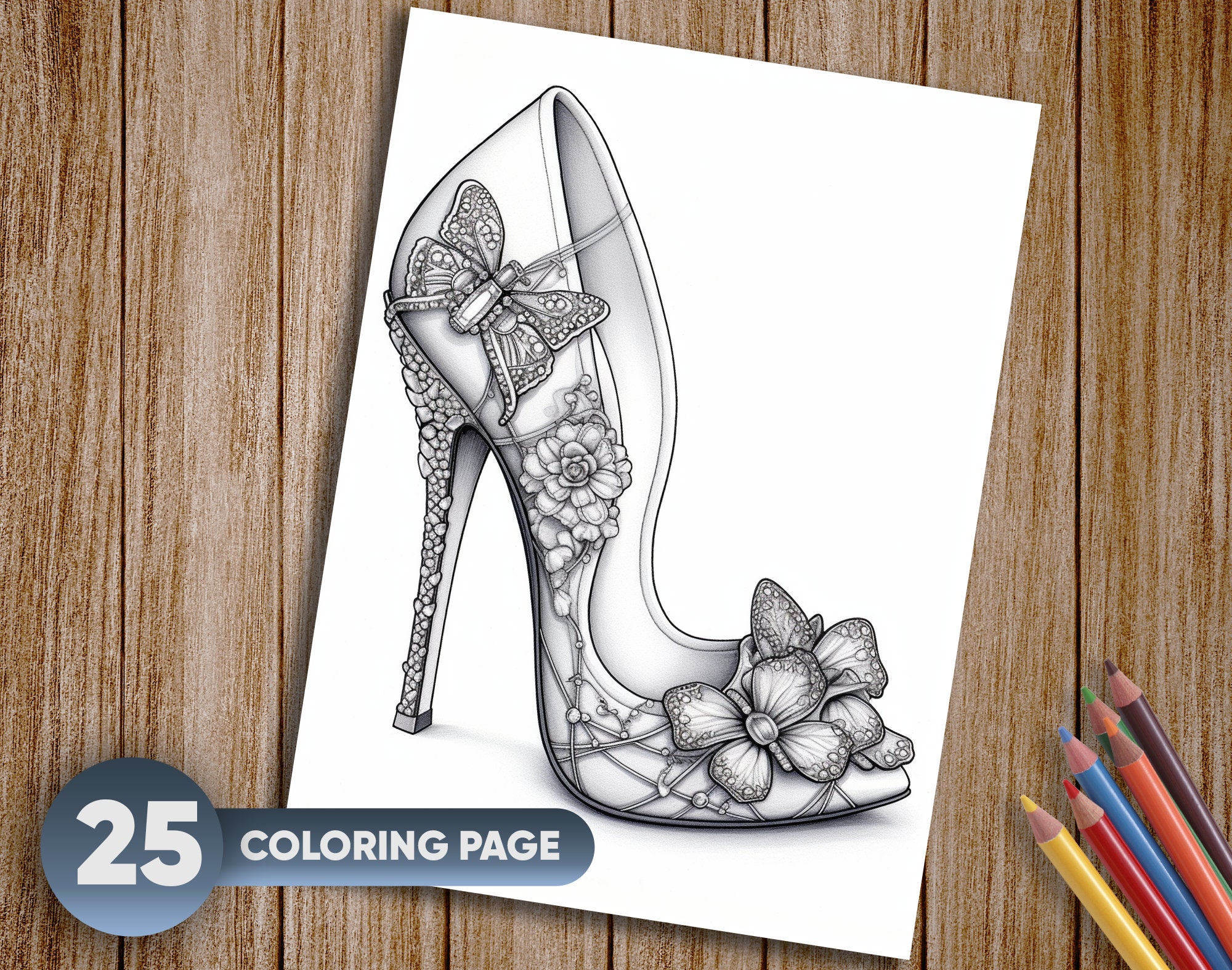 25 Women Shoes Fashion Coloring Pages for Adults Instant - Etsy