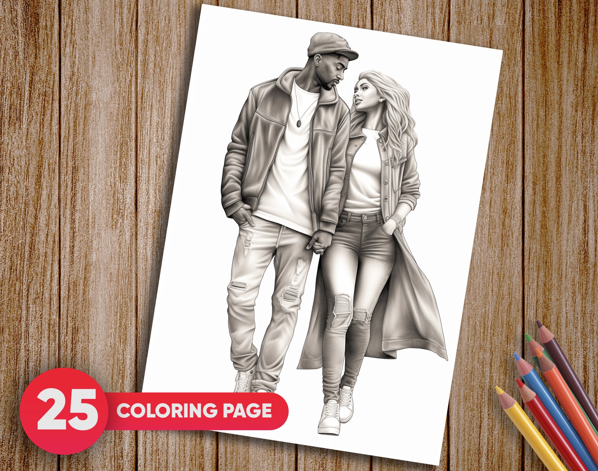 25 Fall in Love Black Couple Coloring - Il Fullxfull.5241060289 Hmbe 