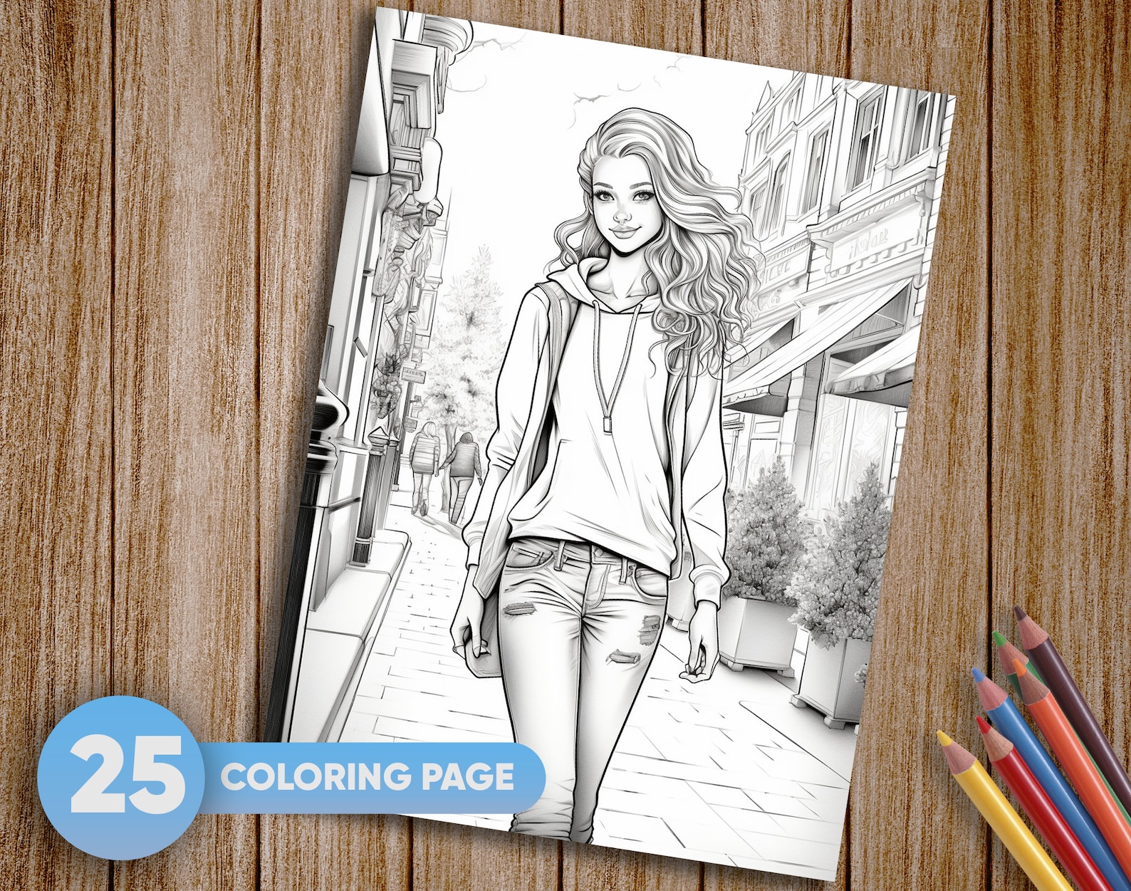 25 Teen Girls Coloring Pages for Adults Fashion Instant - Etsy