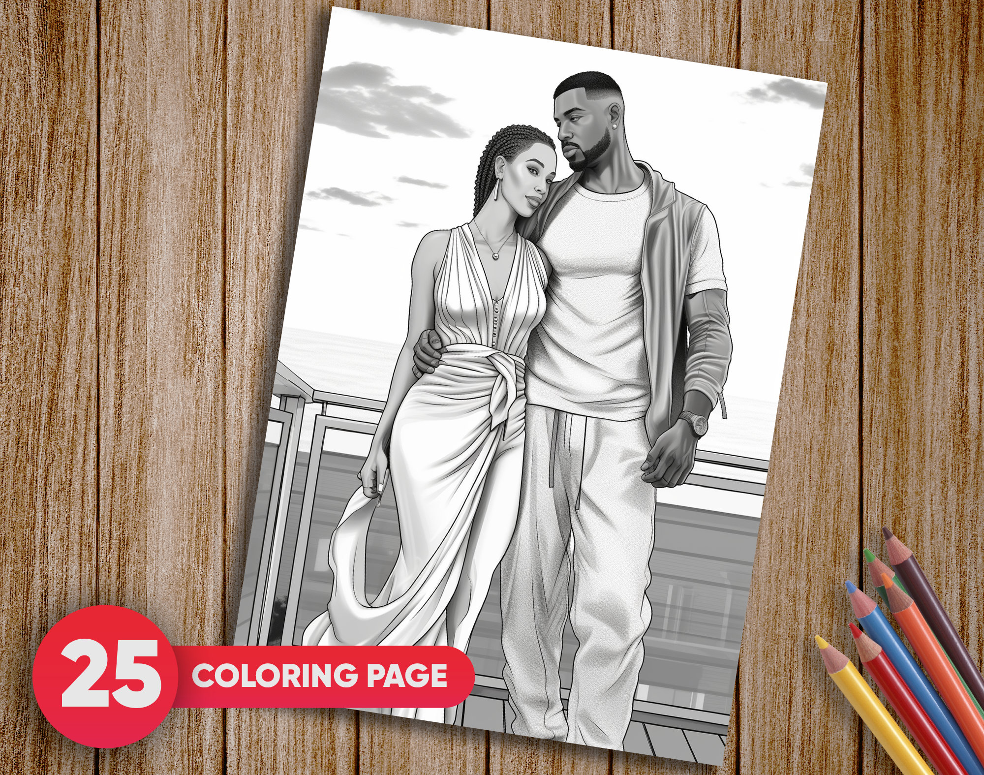 25 Fall in Love Black Couple Coloring - Il Fullxfull.5192833692 Shhc 