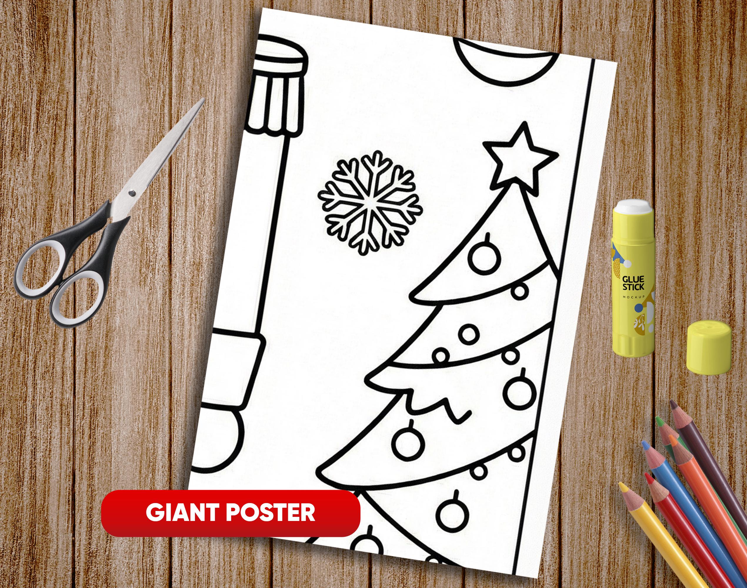 Giant Nutcracker Coloring Poster – Printable Holiday Family Activity ...