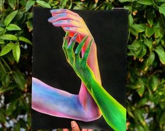For Good Wicked Painting | Best Friend Witches Wizard Movie Original Artwork Wall Decor  | NeonPaletteCo