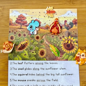 Autumn Prepositions & Spatial Concepts Kit | Fall Mini Objects Speech Therapy Activity | Interactive Learning Fall Theme