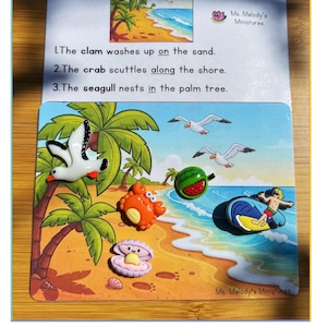 Summer Prepositions Mini Objects Kit, Spatial Concepts Speech Language Activity, Interactive Learning Cards Beach Theme Language Game