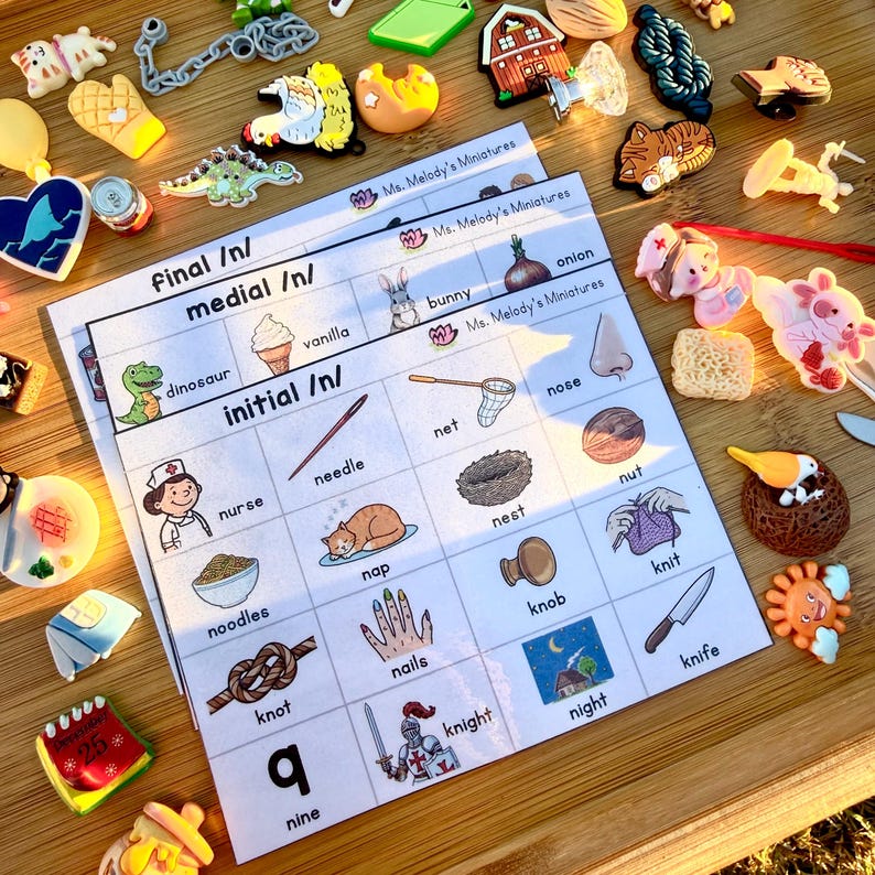 Articulation Speech Therapy Language Mini Objects /N/ Words Initial ...