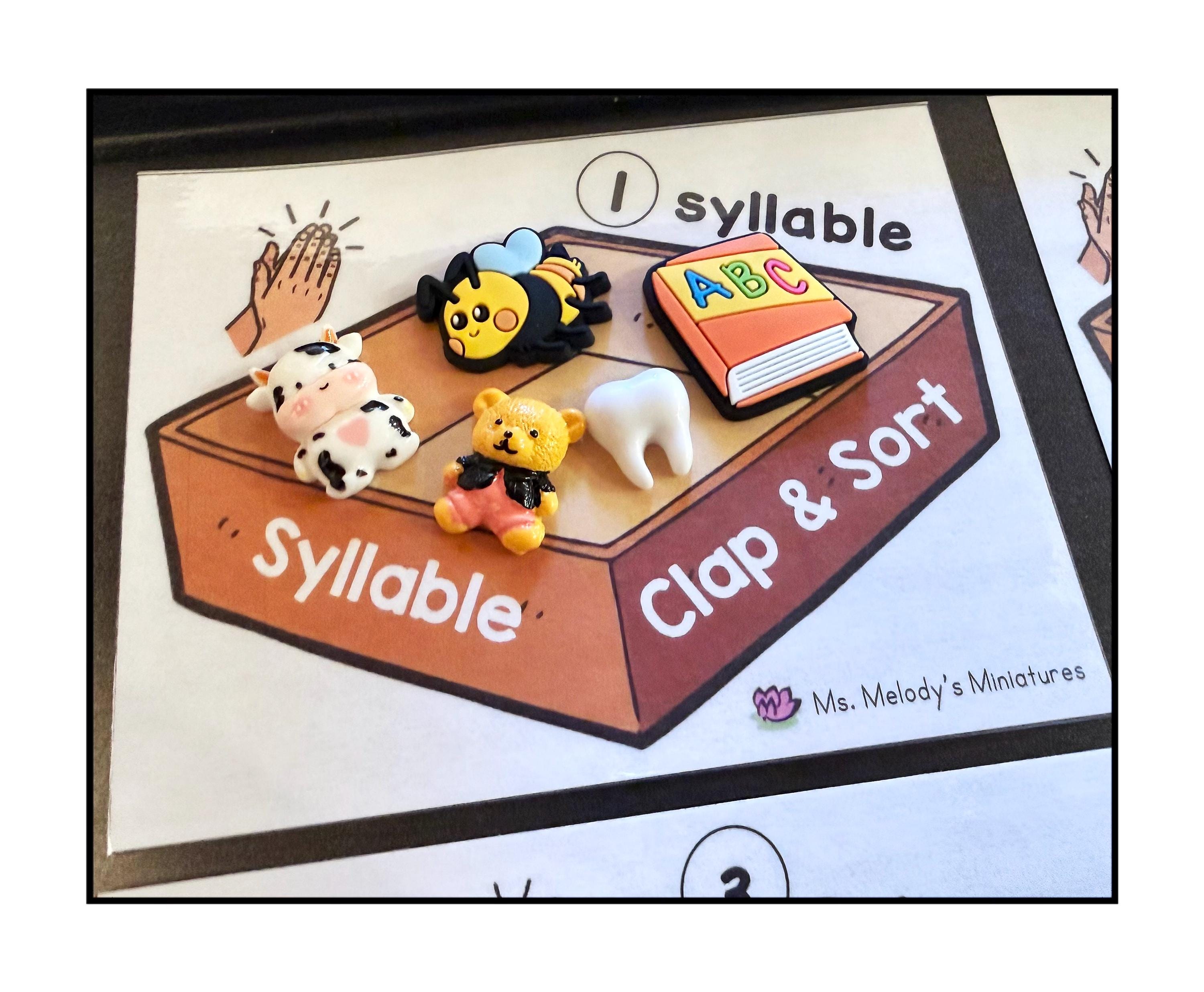 Syllable Routine Letrs Syllable Clap & Sort Mini Object Kit, Learn Syllables Vs Letters ...