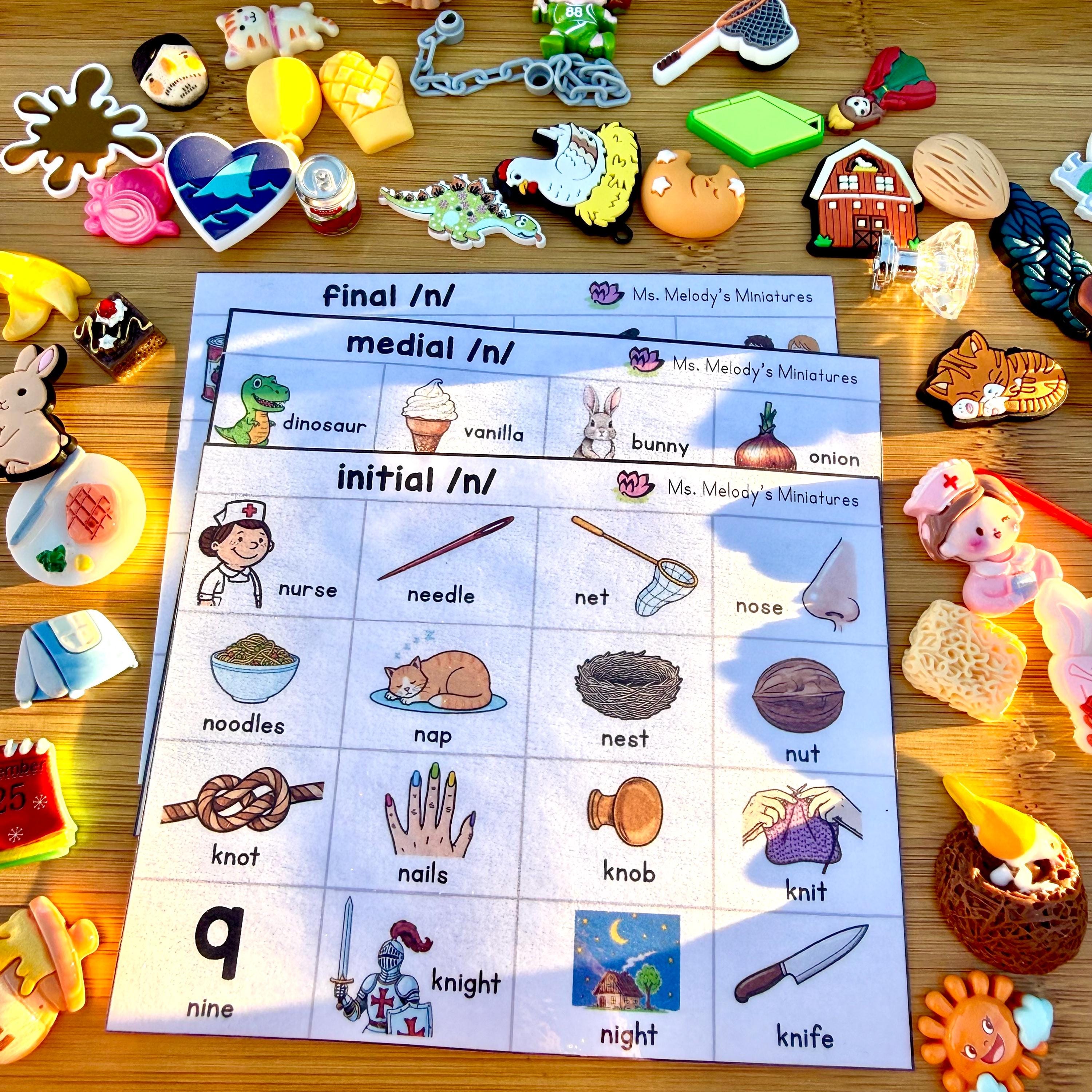 Object Intial Articulation Speech Therapy Language Mini Objects /N/ Words Initial ...