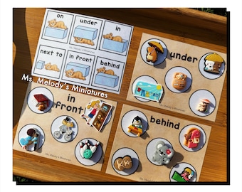 Prepositions Mini Objects Kit, Spatial Concepts Speech Language Activity, Interactive Learning, On, In, Under, Behind, In front, Next to