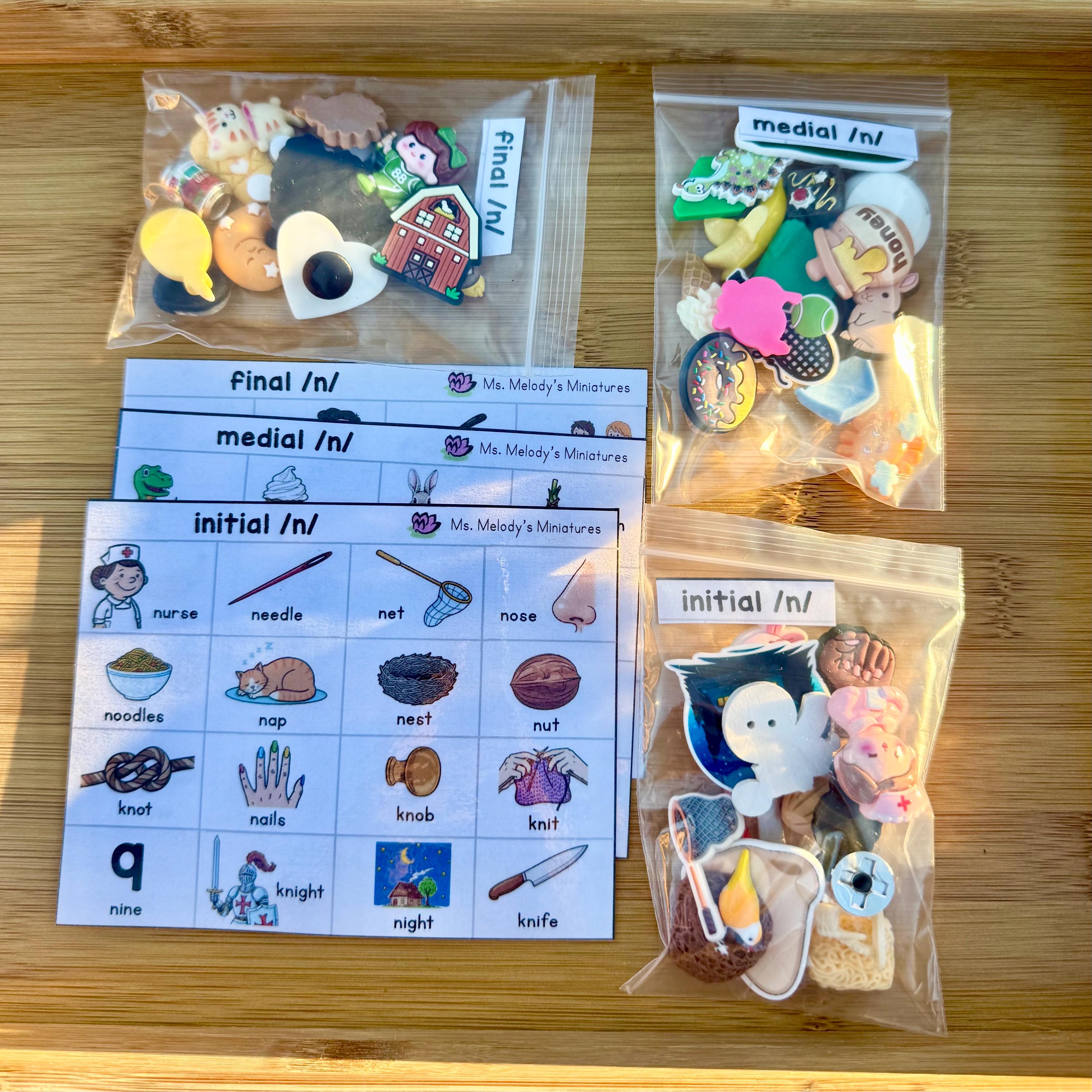 Object Intial Articulation Speech Therapy Language Mini Objects /N/ Words Initial ...