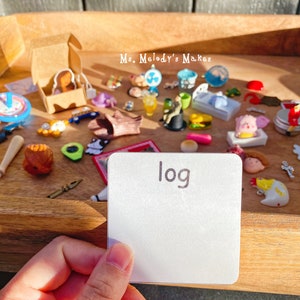 CVC Phonics Mini Objects Short Vowels Miniatures Montessori I Spy Trinkets Alphabet Toys Reading Writing Spelling Homeschool Learning Speech
