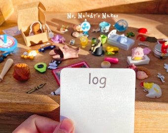 CVC Phonics Mini Objects Short Vowels Miniatures Montessori I Spy Trinkets Alphabet Toys Reading Writing Spelling Homeschool Learning Speech