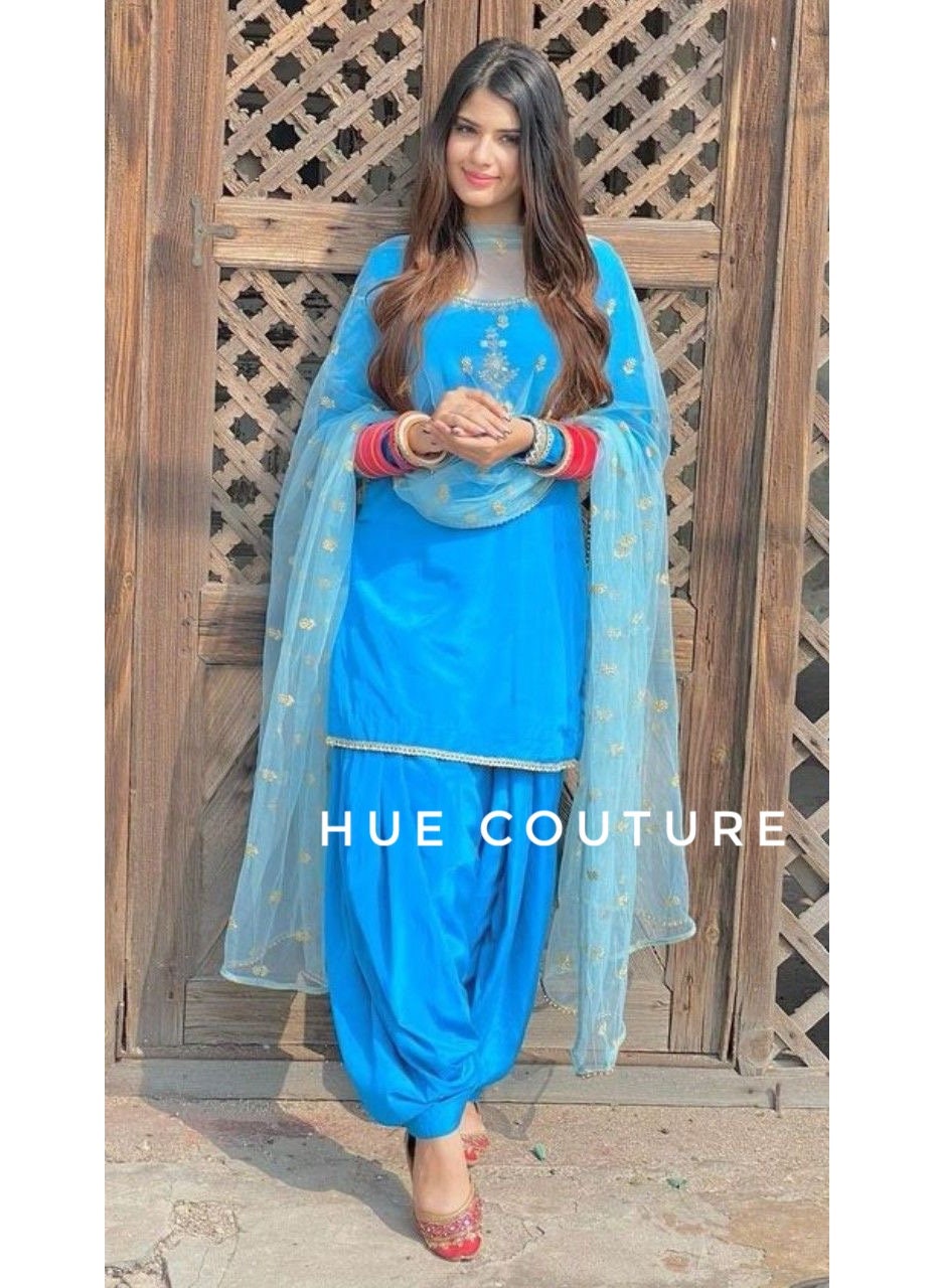 Sky blue deals colour punjabi suit