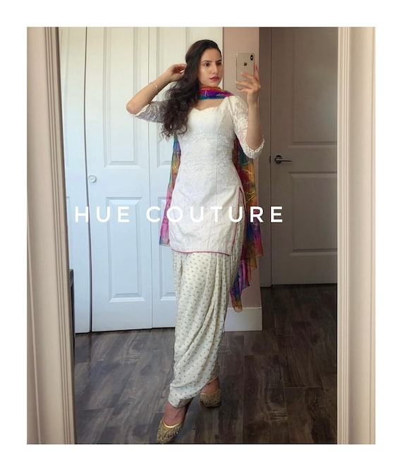 Off White Punjabi Salwar Kameez and Off White Punjabi Salwar Suit Online  Shopping