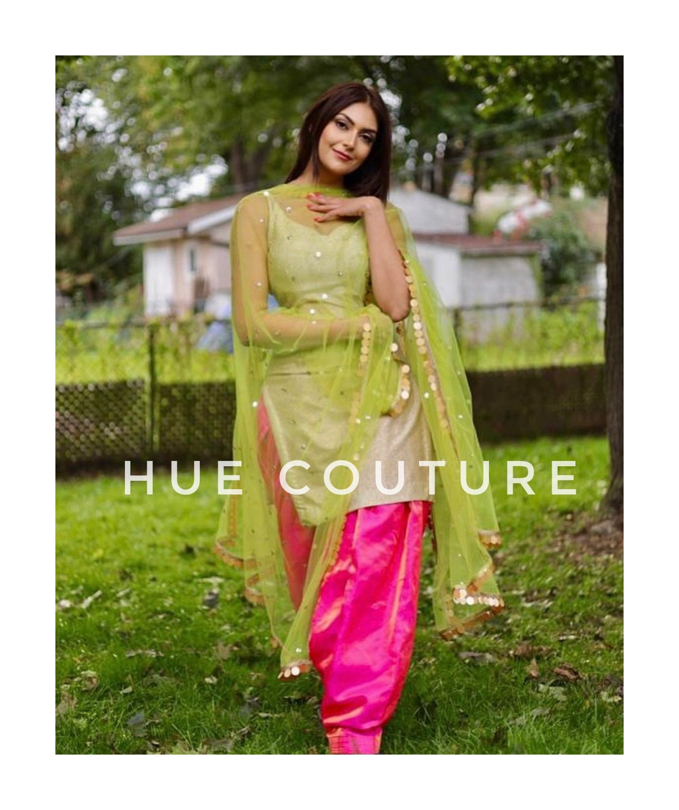 Buy Green Patiala Style Suit - Mirror Embroidered Punjabi Suit – Empress  Clothing