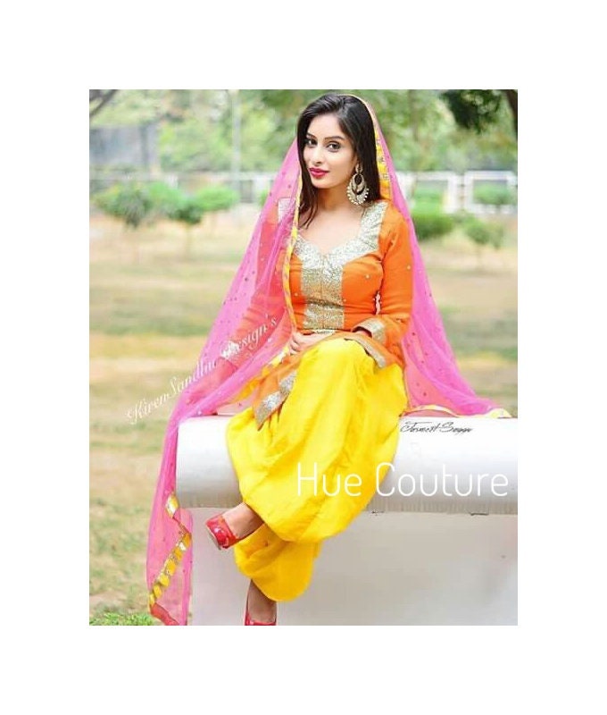 Beautiful color combination. #ambraee. | Combination dresses, Sharara set,  Fancy dress material