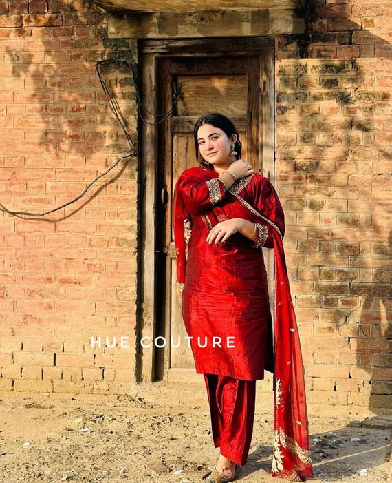 Black and red punjabi dress deals