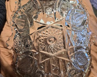 Ciotola rettangolare Indiana Glass EAPG Daisy And Finecut da 10 pollici