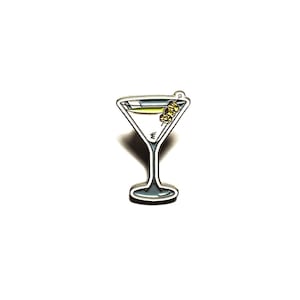 Dirty Martini Cocktail Soft Enamel Pin | Classic Cocktail Design | Vodka, Gin Cocktail Pin | Bartender Gift