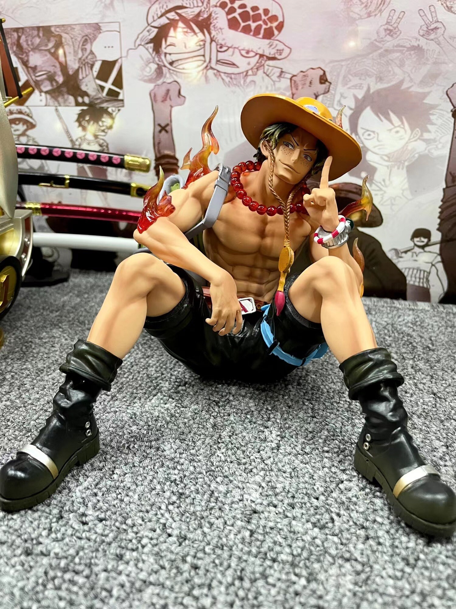 Boneco One Piece Devil Fruit Flame-Flame Fruit Ace Mera Mera No Mi