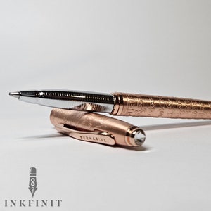 Gepersonaliseerde koperen bedankpen met Swarovski-kristallen, gegraveerd cadeau, rollerbal. Uniek cadeau voor haar Cadeau voor hem