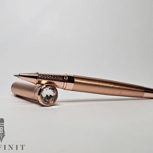Bolígrafo de cobre con cristales Swarovski gigantes: rollerball, regalo único para ella, regalo para él, regalo de agradecimiento, regalo perfecto, bolígrafo personalizado