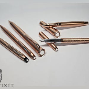 Swarovski Crystal Copper Pen Set (5 Stifte) - Luxuriöses Geschenk, einzigartiges Geschenk für sie, Geschenk für ihn, Dankeschön, perfektes Geschenk, individuelles Pen-Set