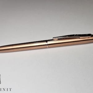 Koperen pen bezaaid met klein Swarovski-kristal in zwarte dop - balpen, uniek cadeau voor haar Cadeau voor hem, bedankje, perfect cadeau