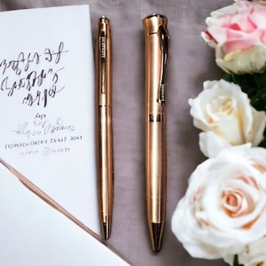 Ensemble de stylos en cuivre avec Swarovski, cadeau unique pour elle, cadeau pour lui, cadeau de remerciement, cadeau parfait, ensemble de stylos personnalisés